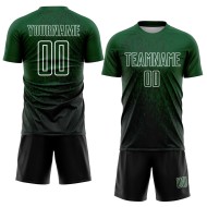 Aangepast groen zwart-wit abstract fragment kunst sublimatie voetbaltenue shirt Aangepast groen zwart-wit abstract fragment kunst sublimatie voetbaltenue shirt