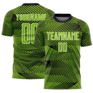 Aangepast neongroen zwart-wit sublimatie voetbaltenue shirt Aangepast neongroen zwart-wit sublimatie voetbaltenue shirt