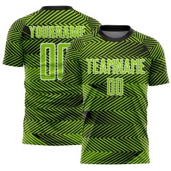 Aangepast neongroen zwart-wit sublimatie voetbaltenue shirt Aangepast neongroen zwart-wit sublimatie voetbaltenue shirt