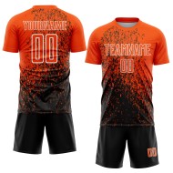 Aangepast oranje zwart-wit abstract fragment kunst sublimatie voetbaltenue shirt Aangepast oranje zwart-wit abstract fragment kunst sublimatie voetbaltenue shirt